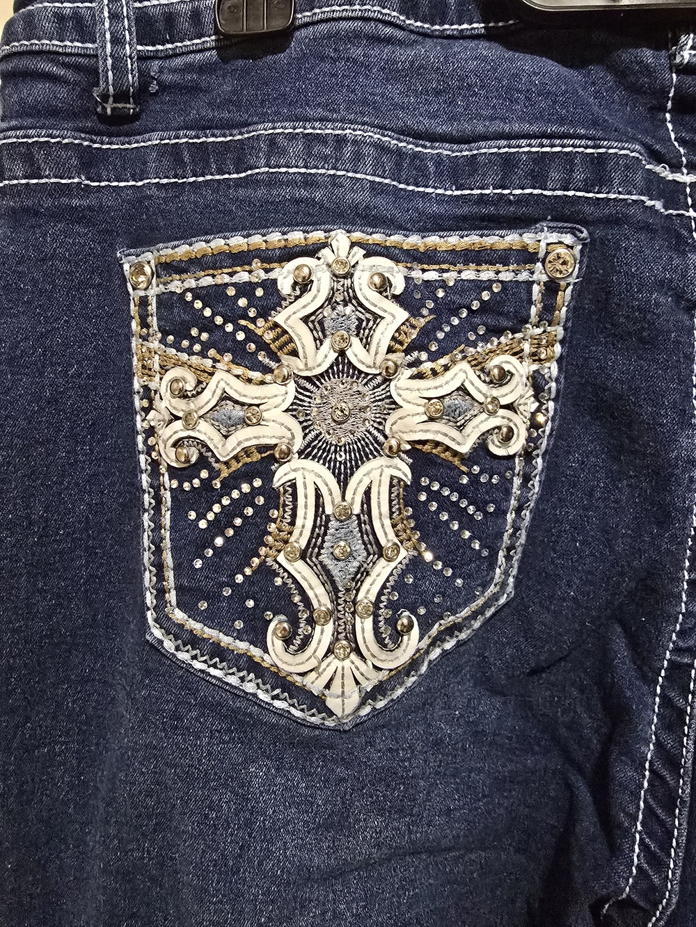 SKY Women’s Dark Blue Bootcut Jeans - Picture 3 of 4